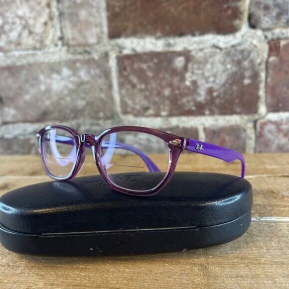 Ray-Ban Kids' Ry1599 Rectangular Eyeglass Frames In Purple w/ case - Picture 4 of 6